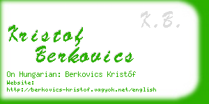 kristof berkovics business card